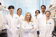 Dr. Sheena Josselyn stands with members of her research team at the Hospital for Sick Children
