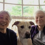A couple with their dog
